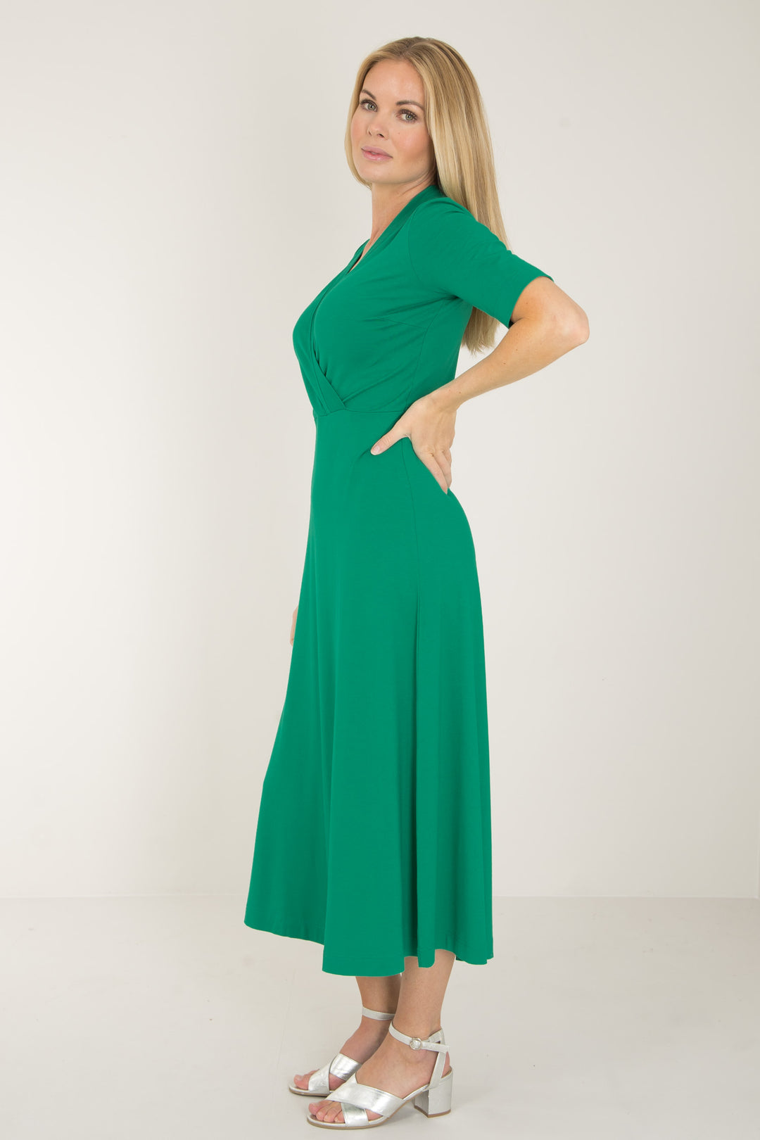 My most comfy midi jersey dress - Emerald Green - Grön, vadlång klänning i trikå