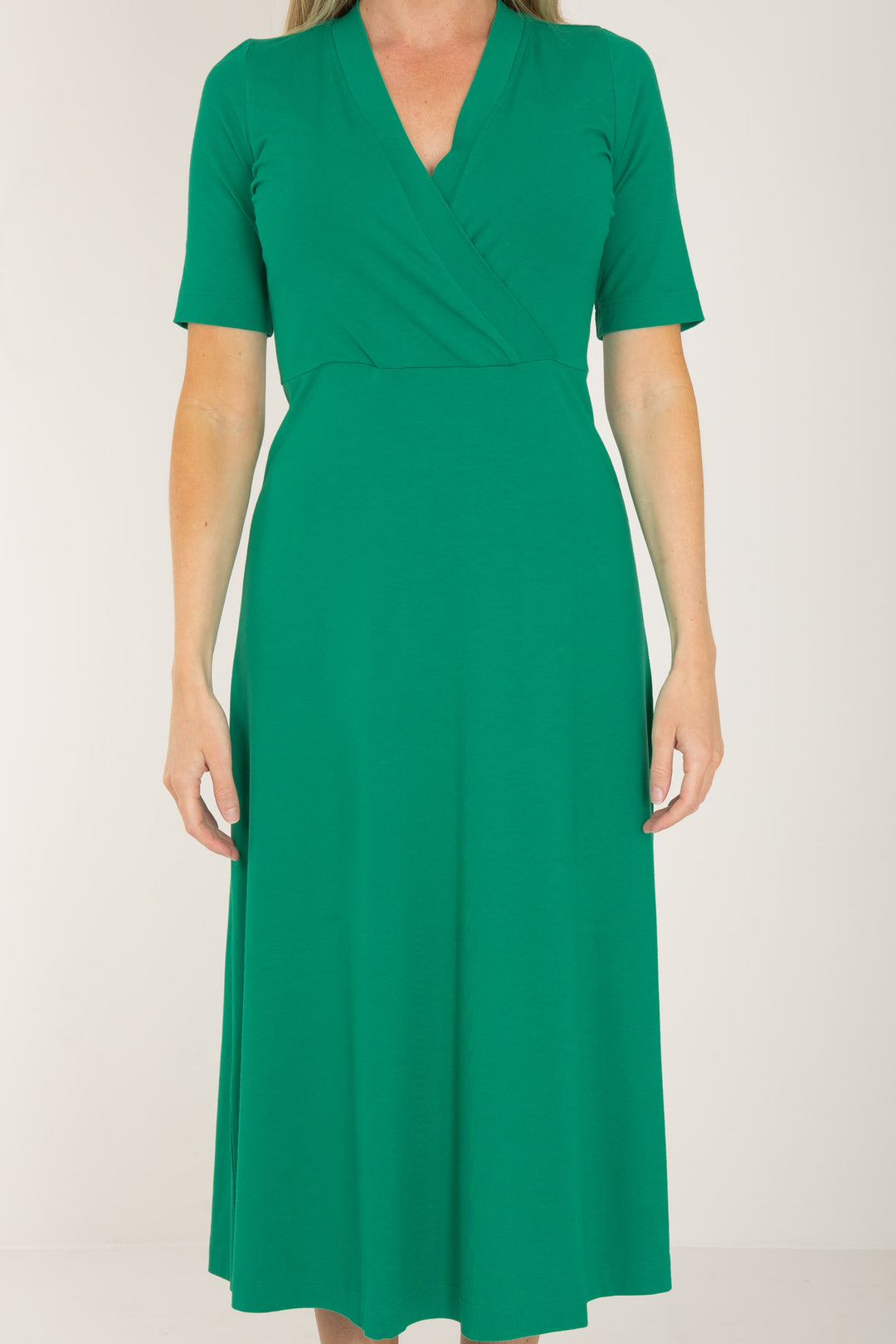 My most comfy midi jersey dress - Emerald Green - Grön, vadlång klänning i trikå