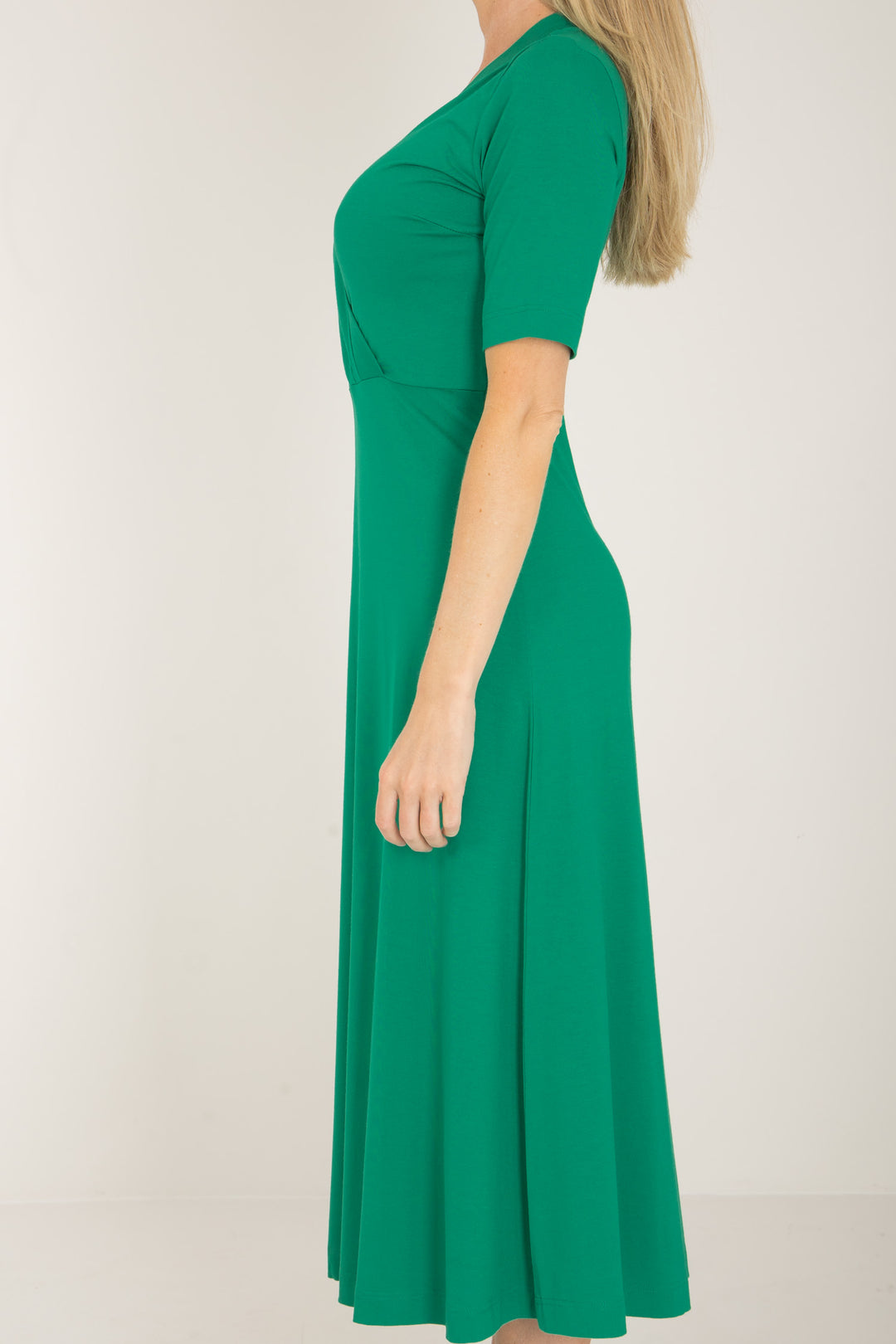 My most comfy midi jersey dress - Emerald Green - Grön, vadlång klänning i trikå